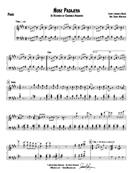 Nube Pasajera — Piano — Page 1