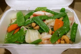 Sautéed Assorted Seafood With Cashew & Snow Peas
