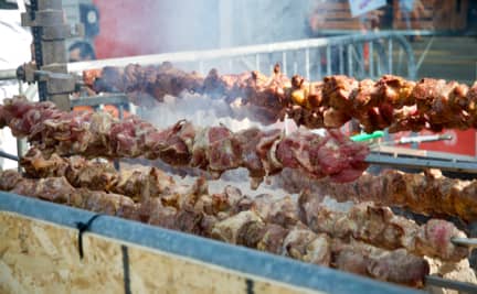 Pork Souvlaki Cooking
