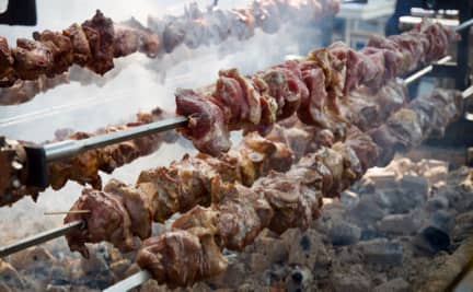 Pork Souvlaki Cooking