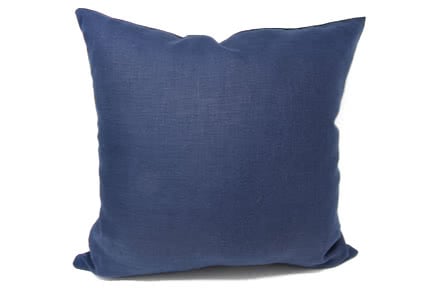 Navy Blue Linen Throw Pillows