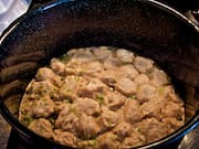 Cooked Won Tons in a Pot