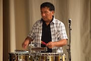 Alex Acuña Playing Timbales