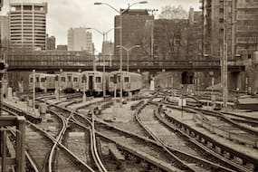 Subway Tracks at Davisville – Sepia