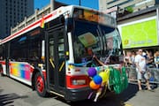Decorated TTC Pride Bus