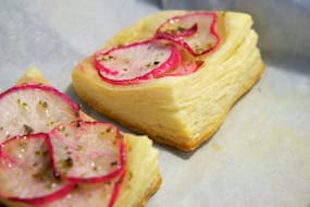 Roasted Radishes on Puff Pastry