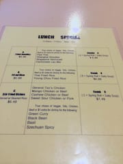 Lunch Special Menu