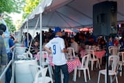 World Cup Soccer in a Beer Tent